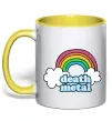 Чашка з кольоровою ручкою Death metal Сонячно жовтий фото