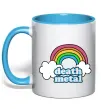 Чашка з кольоровою ручкою Death metal Блакитний фото