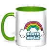 Чашка з кольоровою ручкою Death metal Зелений фото