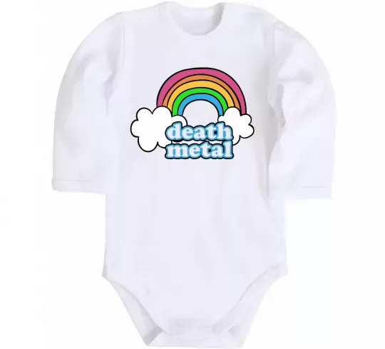 Дитячий бодік Death metal Білий фото