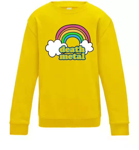 Детский Свитшот Death metal Солнечно желтый фото