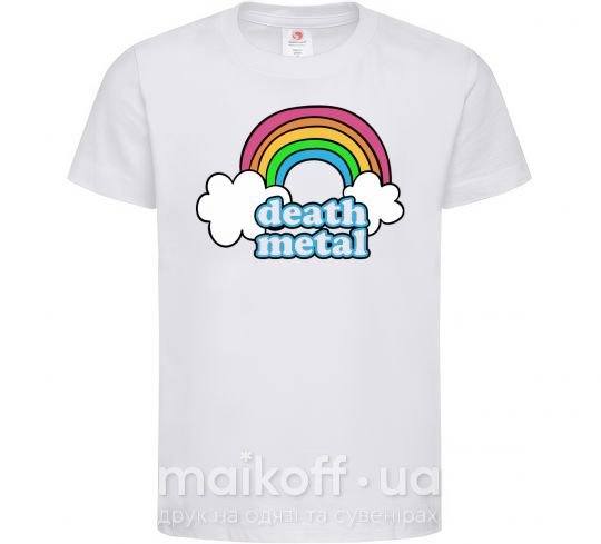 Дитяча футболка Death metal Білий фото