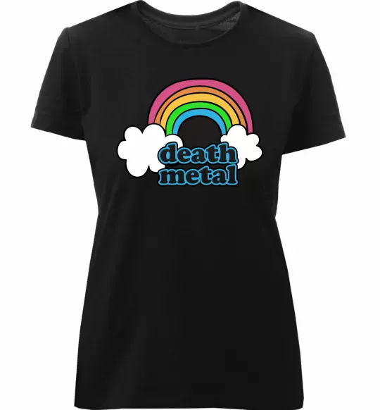 Жіноча преміум футболка Death metal Чорний фото