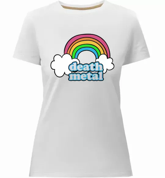 Жіноча преміум футболка Death metal Білий фото