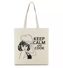 Эко-сумка Keep calm and love cats Бежевый фото