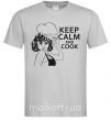Чоловіча футболка Keep calm and cook Сірий фото