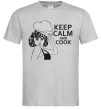 Мужская футболка Keep calm and cook Серый фото