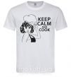 Чоловіча футболка Keep calm and cook Білий фото
