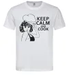 Мужская футболка Keep calm and cook Белый фото