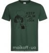Мужская футболка Keep calm and cook Темно-зеленый фото