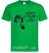 Чоловіча футболка Keep calm and cook Зелений фото