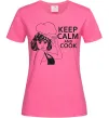 Женская футболка Keep calm and cook Ярко-розовый Женская футболка Keep calm and cook Ярко-розовый фото