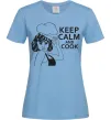 Женская футболка Keep calm and cook Голубой Женская футболка Keep calm and cook Голубой фото