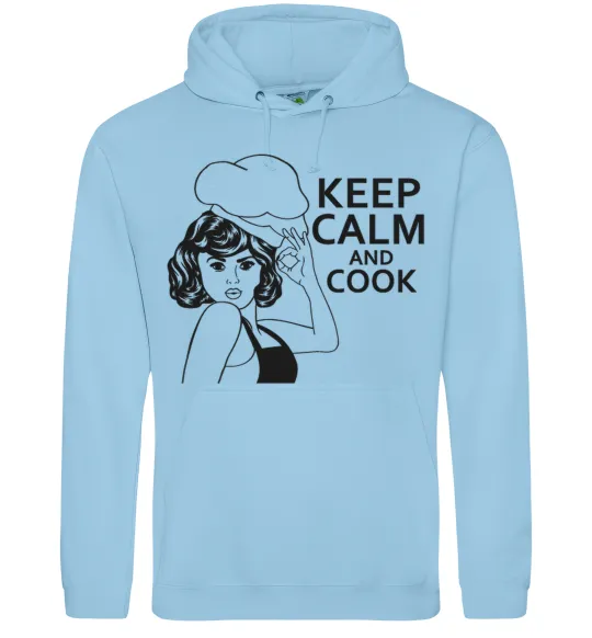 Жіноча толстовка (худі) Keep calm and cook Блакитний фото