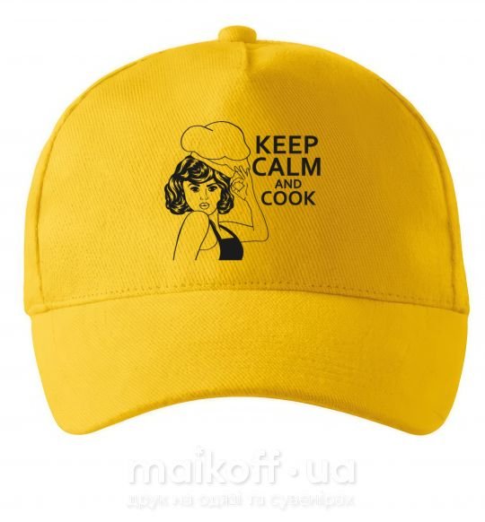 Кепка Keep calm and cook Сонячно жовтий фото