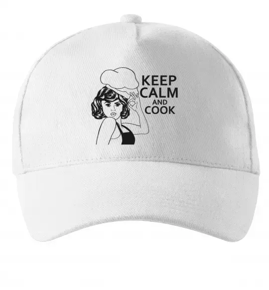 Кепка Keep calm and cook Белый фото