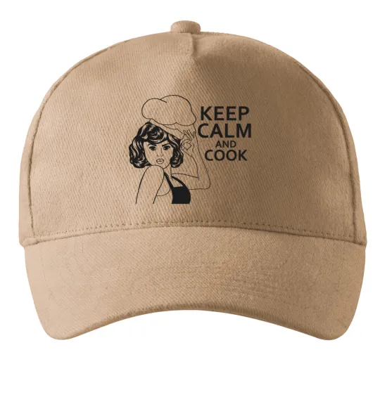 Кепка Keep calm and cook Песочный фото