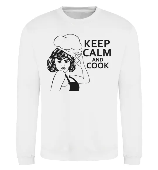 Свитшот Keep calm and cook Белый фото