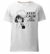 Мужская премиум футболка Keep calm and cook Белый фото