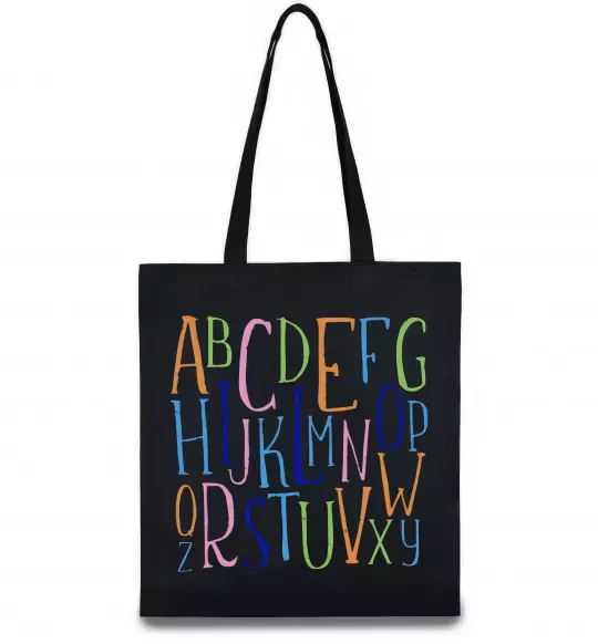 Эко-сумка Англійський алфавіт Черный фото