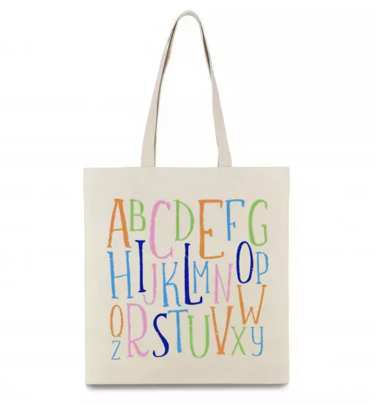 Эко-сумка Англійський алфавіт Бежевый фото