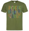 Чоловіча футболка Англійський алфавіт Оливковий Чоловіча футболка Англійський алфавіт Оливковий фото