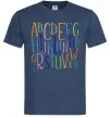 Чоловіча футболка Англійський алфавіт Темно-синій Чоловіча футболка Англійський алфавіт Темно-синій фото