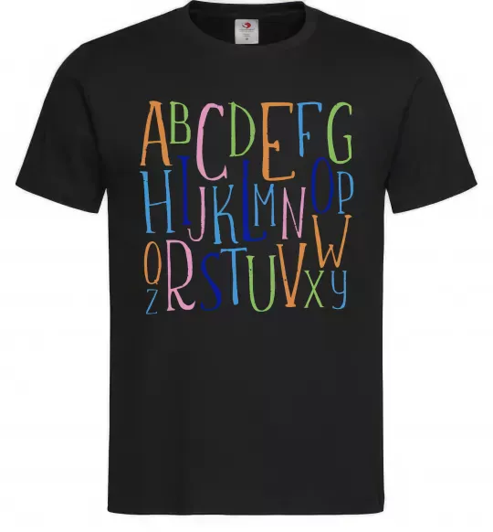 Чоловіча футболка Англійський алфавіт Чорний фото