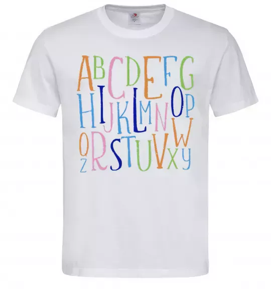 Чоловіча футболка Англійський алфавіт Білий фото