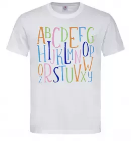 Чоловіча футболка Англійський алфавіт Білий фото