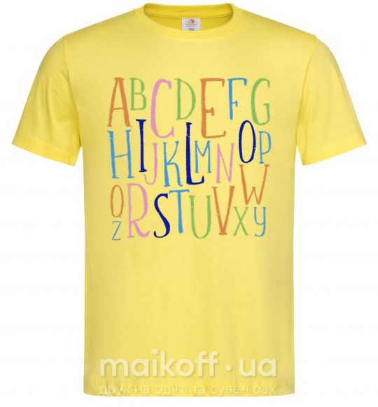 Мужская футболка Английский алфавит Лимонный фото