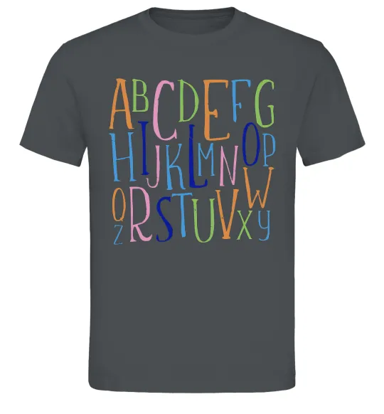 Чоловіча футболка Англійський алфавіт Графіт фото
