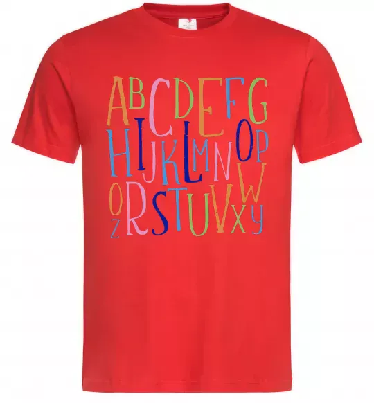 Чоловіча футболка Англійський алфавіт Червоний фото