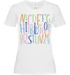 Жіноча футболка Англійський алфавіт Білий Жіноча футболка Англійський алфавіт Білий фото