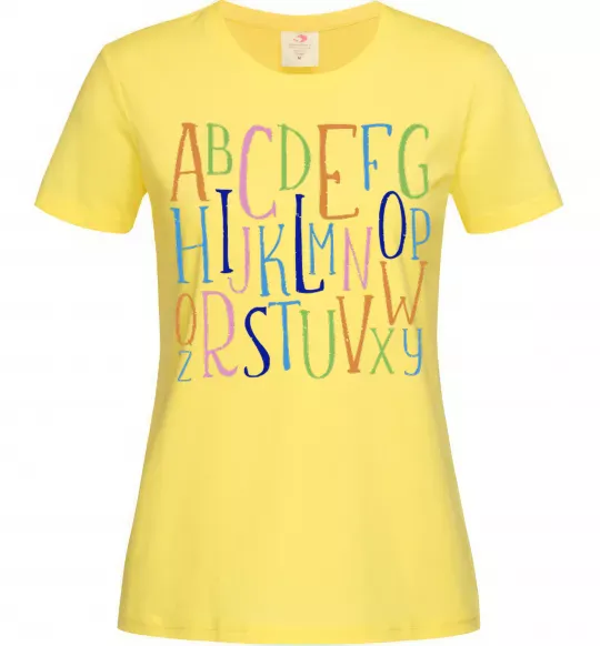 Жіноча футболка Англійський алфавіт Лимонний фото