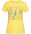 Жіноча футболка Англійський алфавіт Лимонний Жіноча футболка Англійський алфавіт Лимонний фото