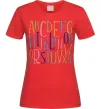 Жіноча футболка Англійський алфавіт Червоний Жіноча футболка Англійський алфавіт Червоний фото
