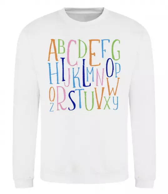 Свитшот Англійський алфавіт Белый фото