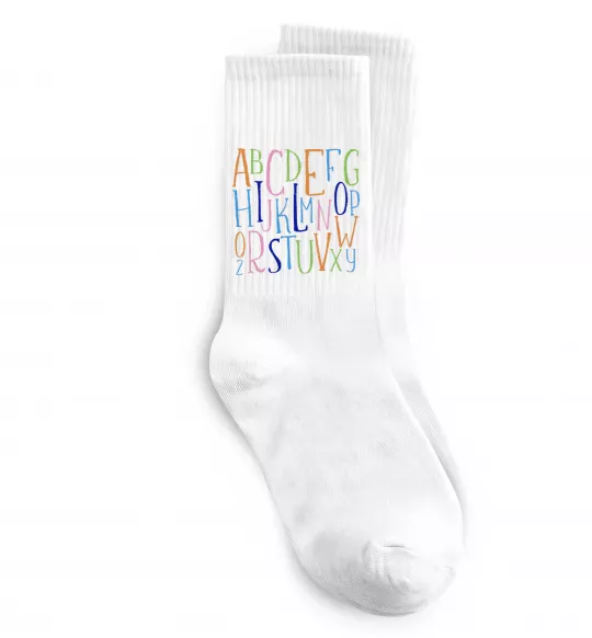 Носки Англійський алфавіт Белый фото