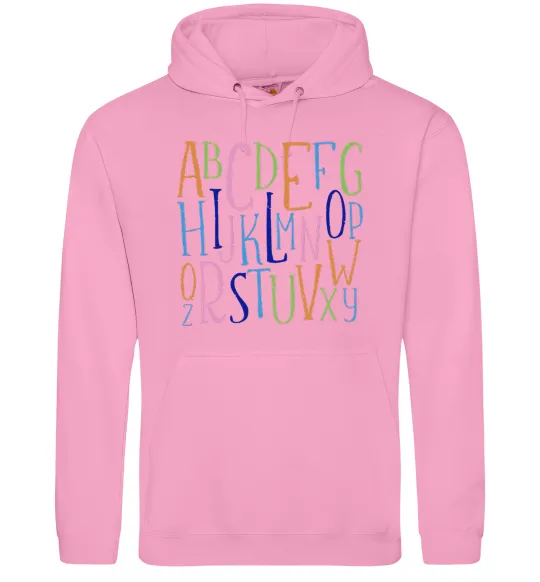 Женская толстовка (худи) Англійський алфавіт Розовый фото