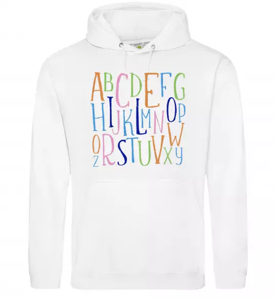 Жіноча толстовка (худі) Англійський алфавіт Білий фото