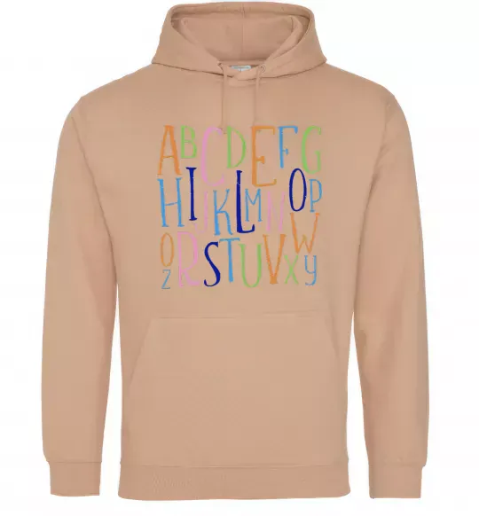 Жіноча толстовка (худі) Англійський алфавіт Пісочний фото