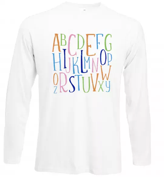 Лонгслив Англійський алфавіт Белый фото