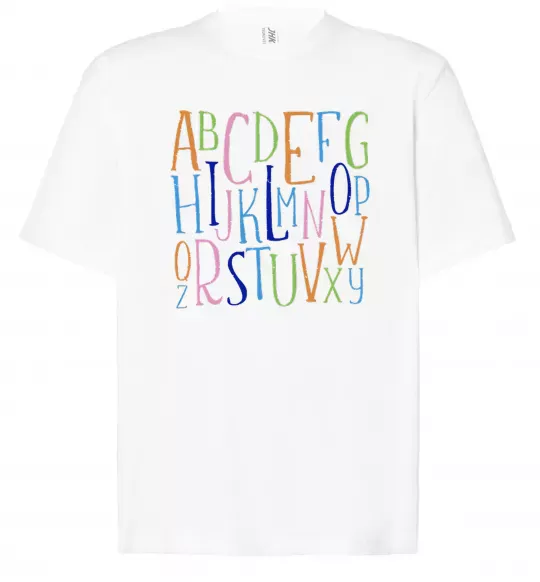 Футболка Оверсайз Англійський алфавіт Білий фото