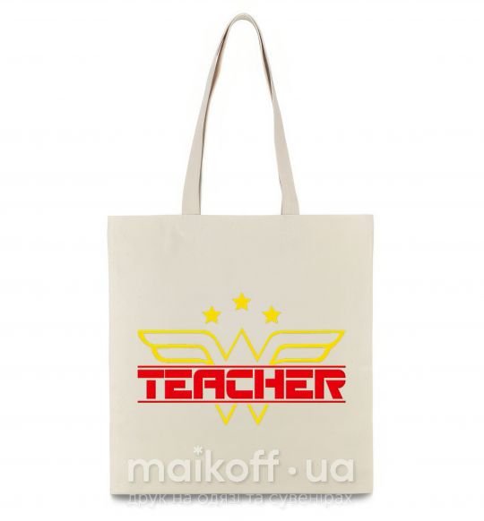 Еко-сумка Wonder teacher Бежевий фото