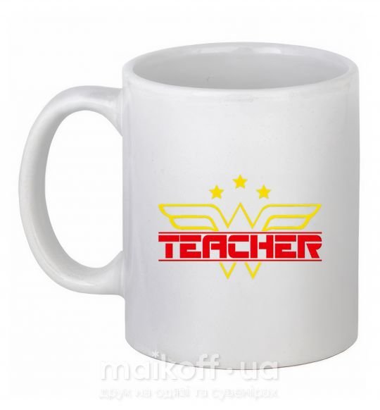 Чашка керамічна Wonder teacher Білий фото