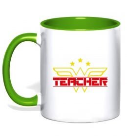 Чашка з кольоровою ручкою Wonder teacher