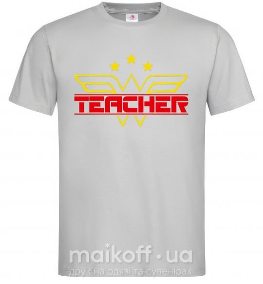 Чоловіча футболка Wonder teacher Сірий фото
