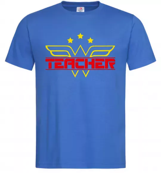 Мужская футболка Wonder teacher Ярко-синий фото