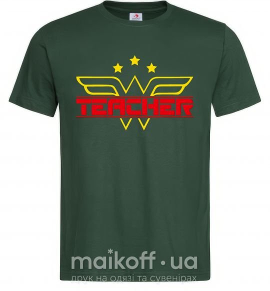 Чоловіча футболка Wonder teacher Темно-зелений фото